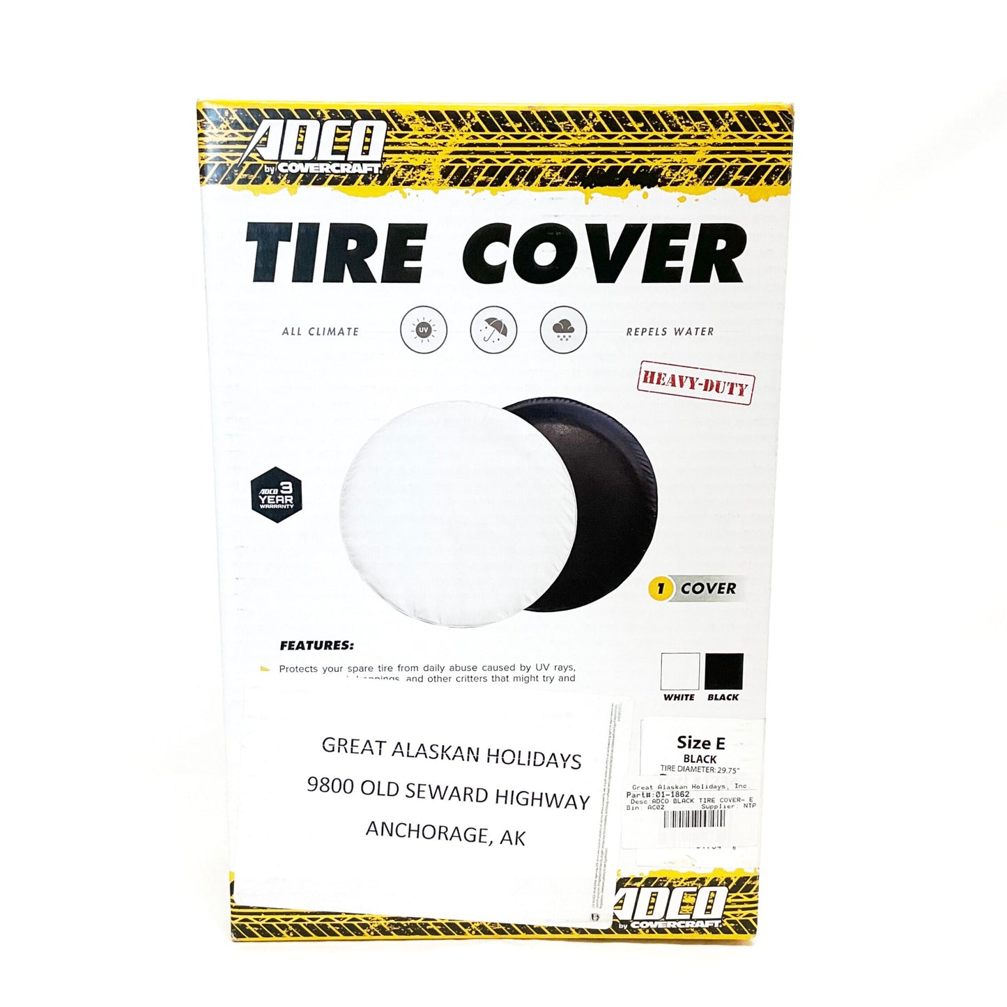 ADCO Tire Cover - Size E - Black
